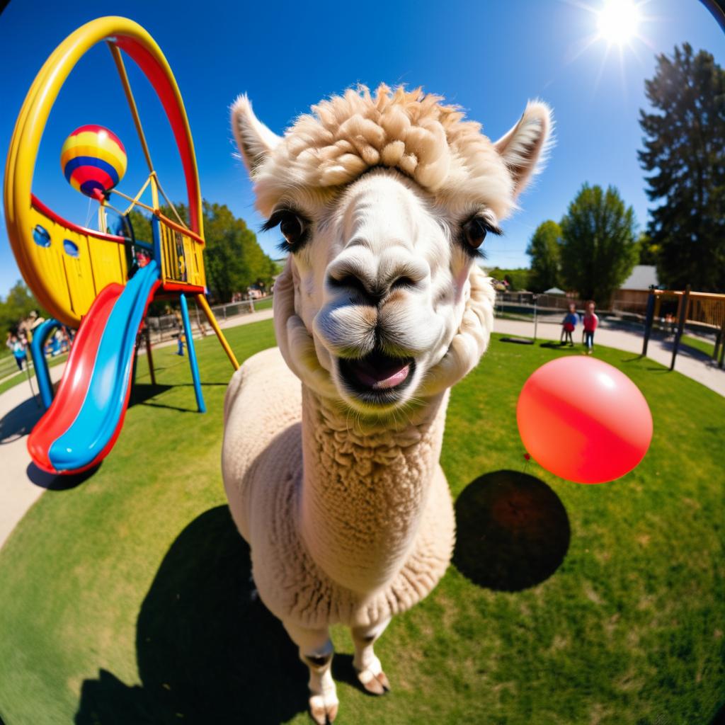 Goofy Alpaca in Playful Distortion