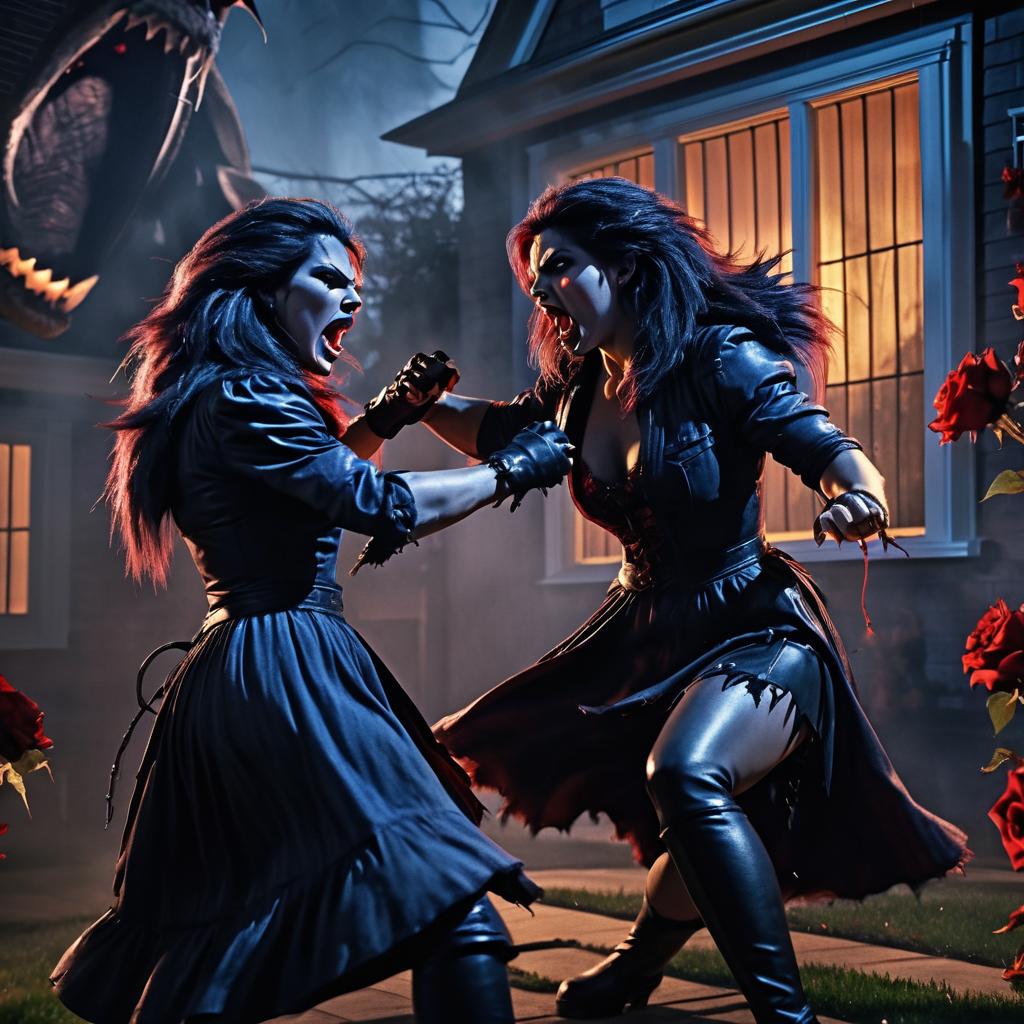 Epic Werewolf Battle at Halloween Party