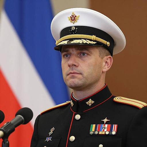 Distinguished Male Military Officer Portrait