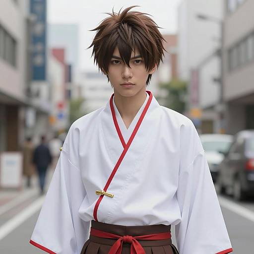 Young Man in Traditional Japanese Outfit