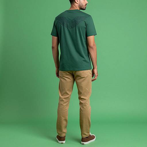 Bearded Man with Wings and Green T-shirt