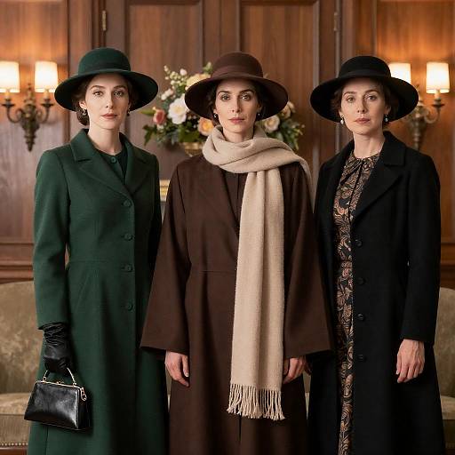 Elegant Vintage Women in Ornate Setting