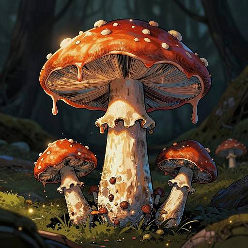 Dripping Mushroom Fantasy Illustration