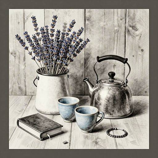 Cozy Graphite Still Life Sketch