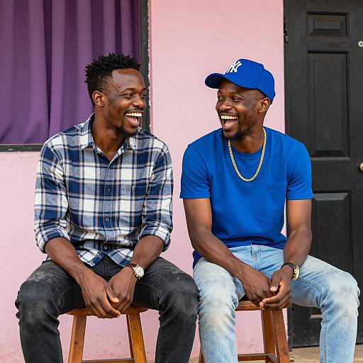 Joyful Moments: Two Friends Laughing Together