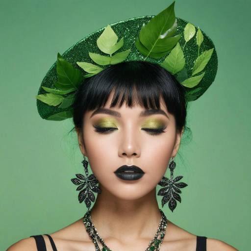 Elegant Green-Themed Portrait of a Girl
