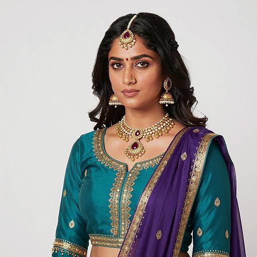 Indian Woman in Traditional Punjabi Attire