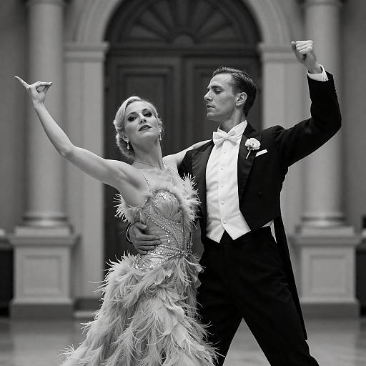 Elegance in Motion: Dancers in Black and White