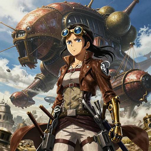 Steampunk Airship Captain vs Sky Leviathan