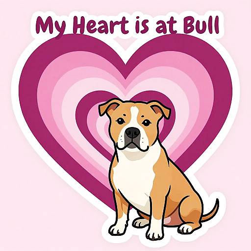 My Heart is at Bull Pit Bull Sticker