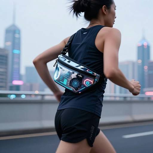 Futuristic Runner with Trendy Fanny Packs