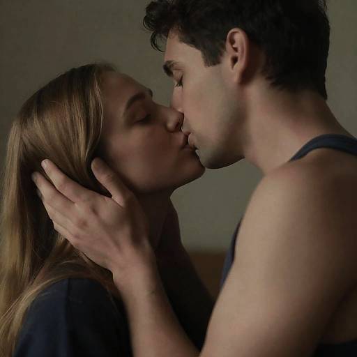 Intimate Close-Up of a Couple's Affection