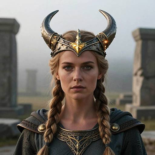 Viking Queen with Iron and Gold Crown