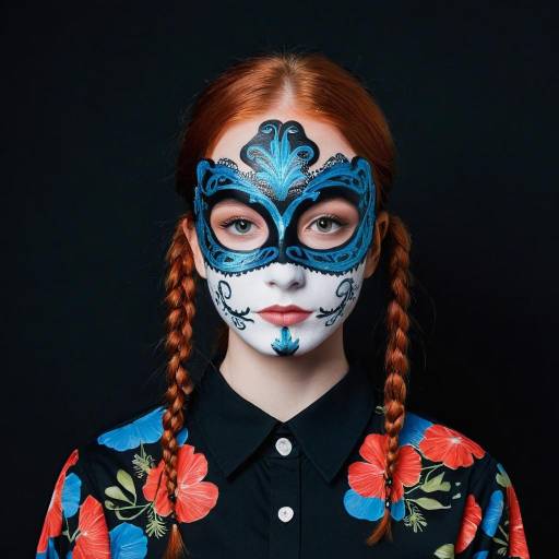 Mystical Portrait with Floral Elements