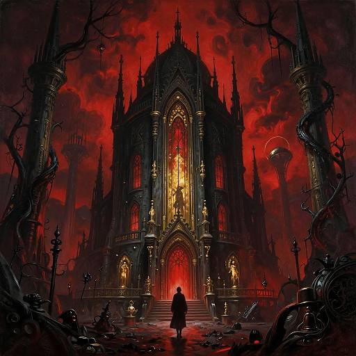 Surrealistic Gothic Utopia Painting