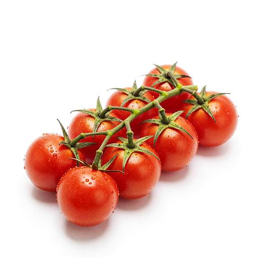 Bright Red Cherry Tomatoes on Stems
