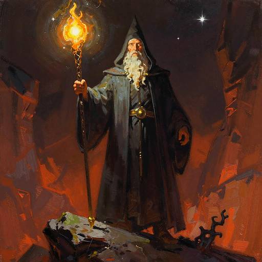 Vintage 70s Fantasy Wizard Art