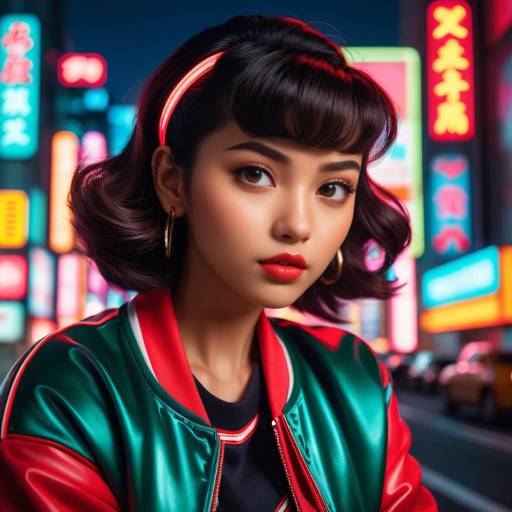 Retro Photographer in Neon Tokyo Scene
