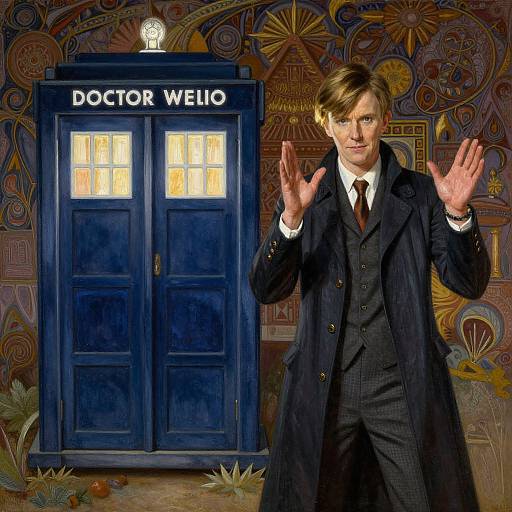 Oil Painting of Twelfth Doctor with TARDIS