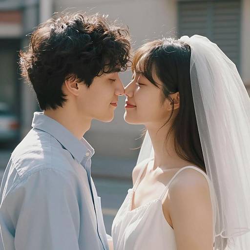 Intimate Embrace in Soft Sunlight