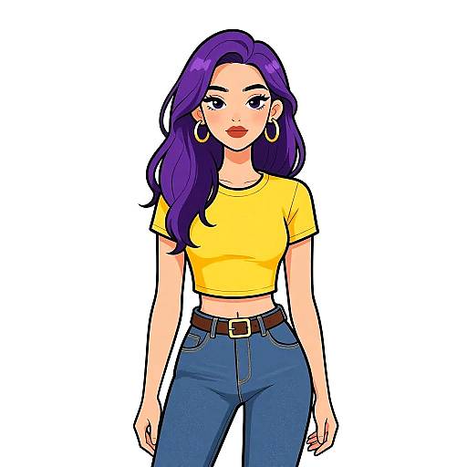 Woman in Yellow Crop Top and Blue Jeans