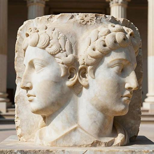Marble Janus Symbol in Temple