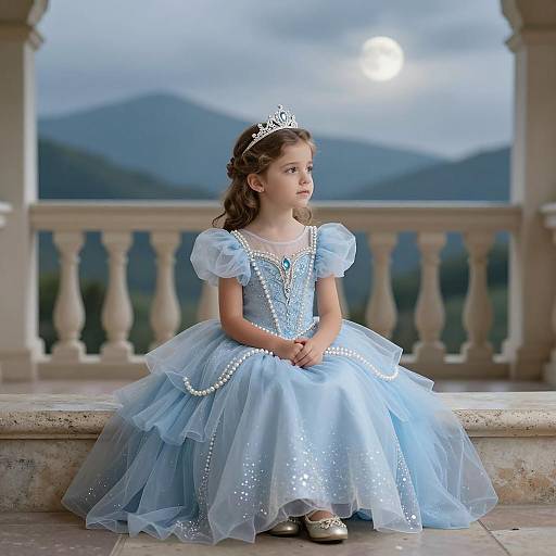 Enchanting Young Princess in Dreamy Tulle Gown