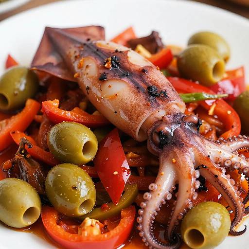 Colorful Spicy Tentacle Squid Dish