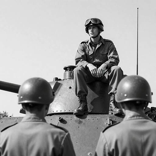 Tense Moments: Soldiers and Their Tank