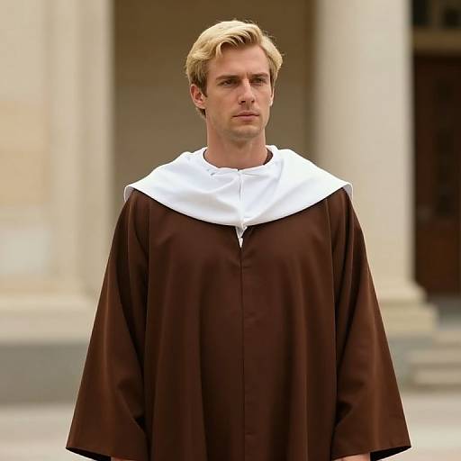 Blonde Male in Brown Robe