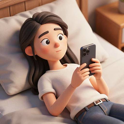 Overhead 3D Cinematic Woman on Bed