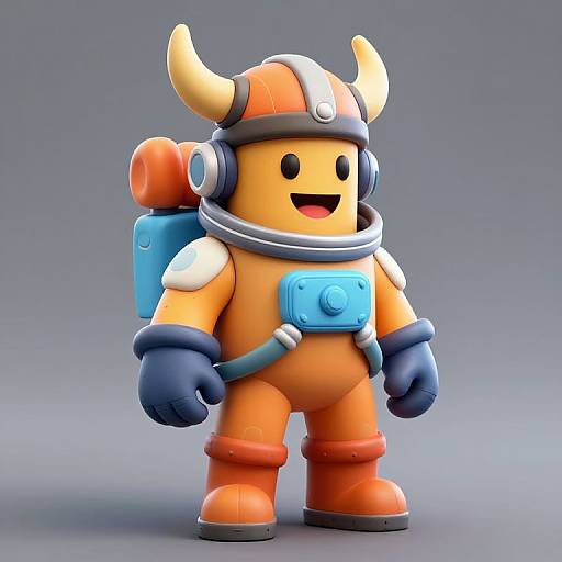 Viking Character Sprite in Spacesuit
