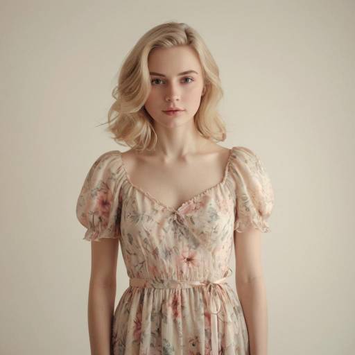 Blonde Woman in Floral Dress
