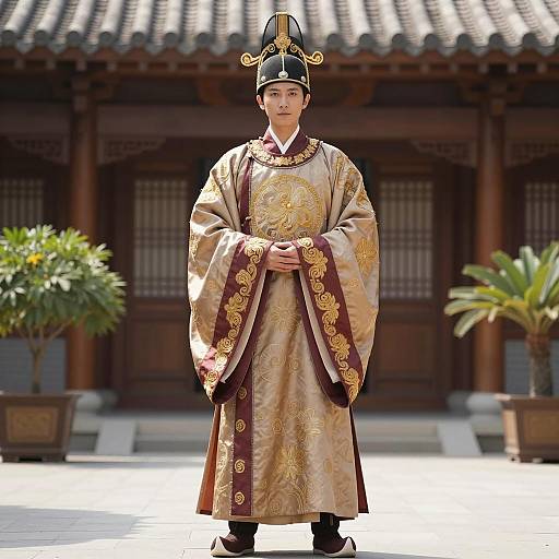 Photorealistic Asian Male in Royal Attire