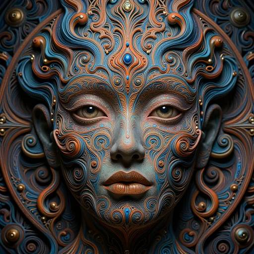 Intricate Psychedelic Surreal Face Art