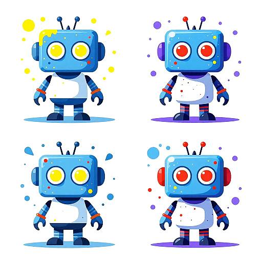 Colorful Abstract Robot Grid