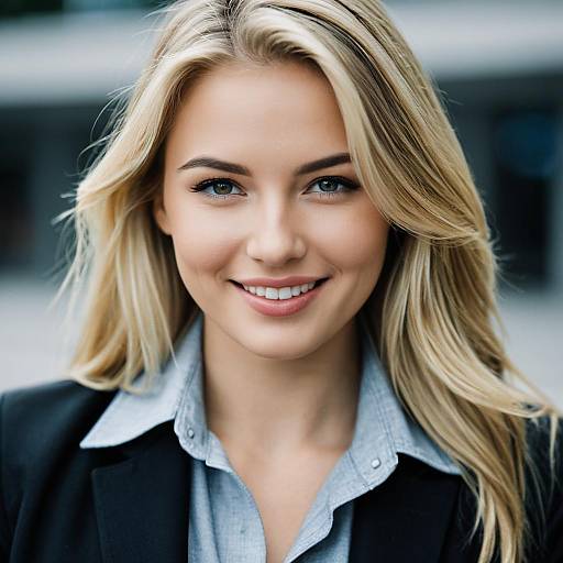 Professional Blonde Businesswoman Smiling