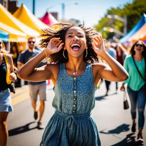Joyful Scenes at a Vibrant Street Fair