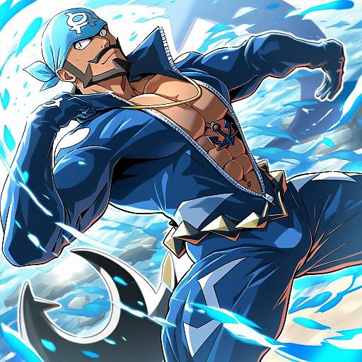 Illustration of Archie (pokemon), pokemon in the style of Shunsuke