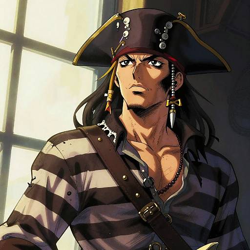 Bold Pirate Portrait in Classic Style