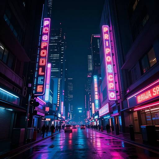 Futuristic Neon Cyberpunk Cityscape