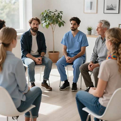 Sunlit Group Therapy Session Photograph