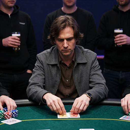 Intense Poker Night in Dimly Lit Room