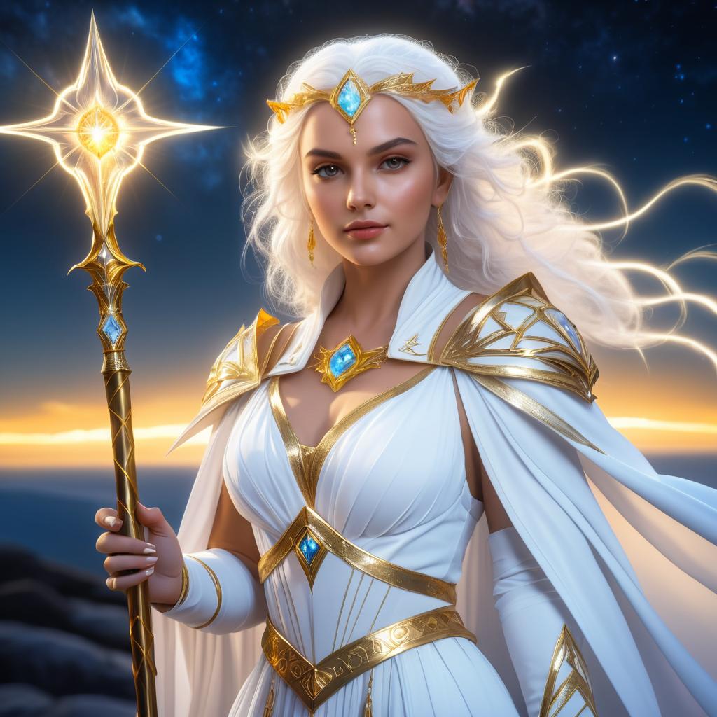 Hyper-Realistic Aasimar Sorceress Portrait