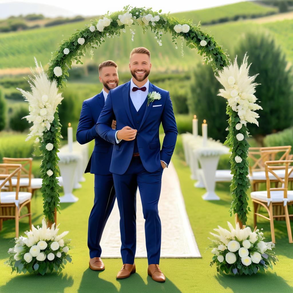 Joyful Wedding Day in a Vineyard