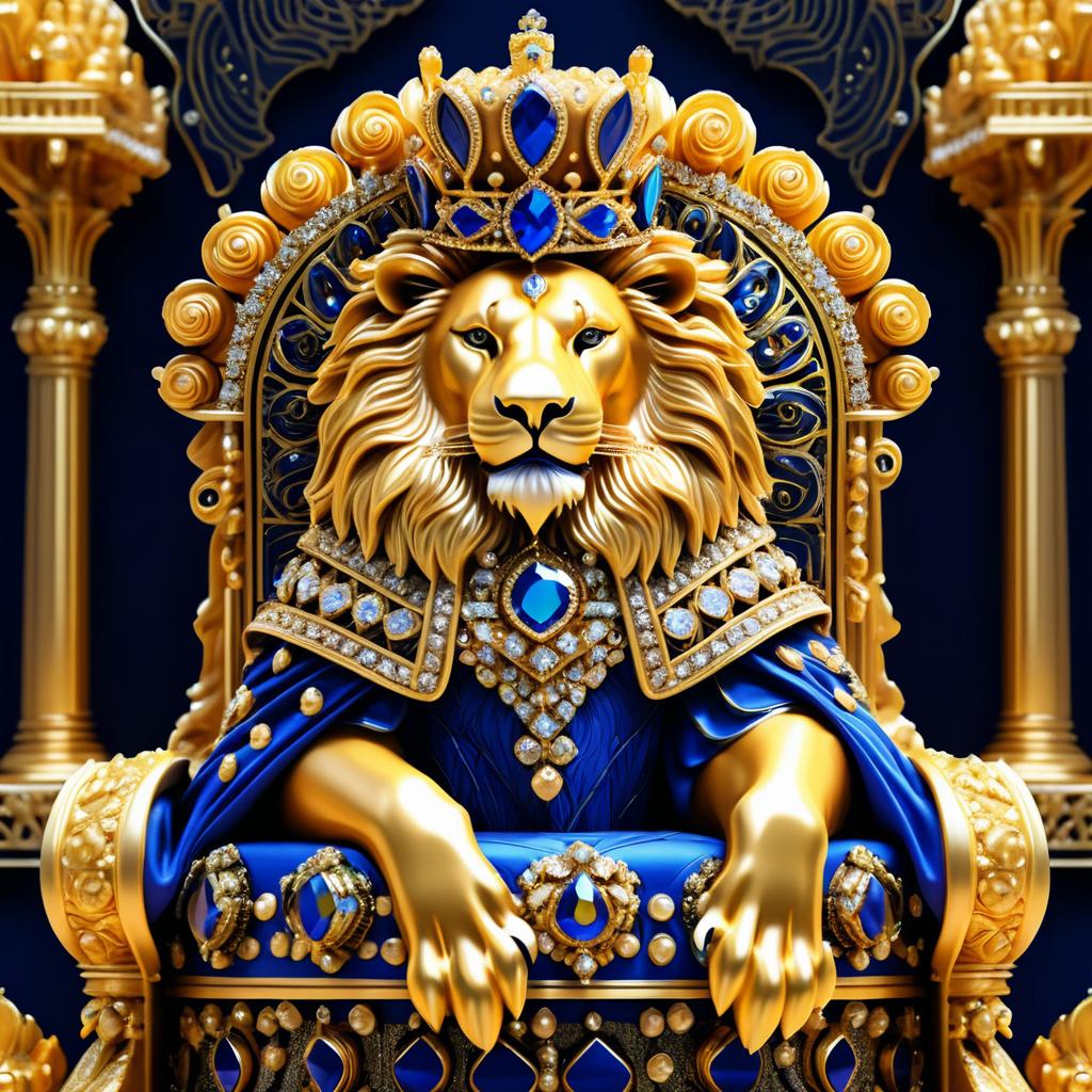 Regal Lion in Majestic Palace Setting