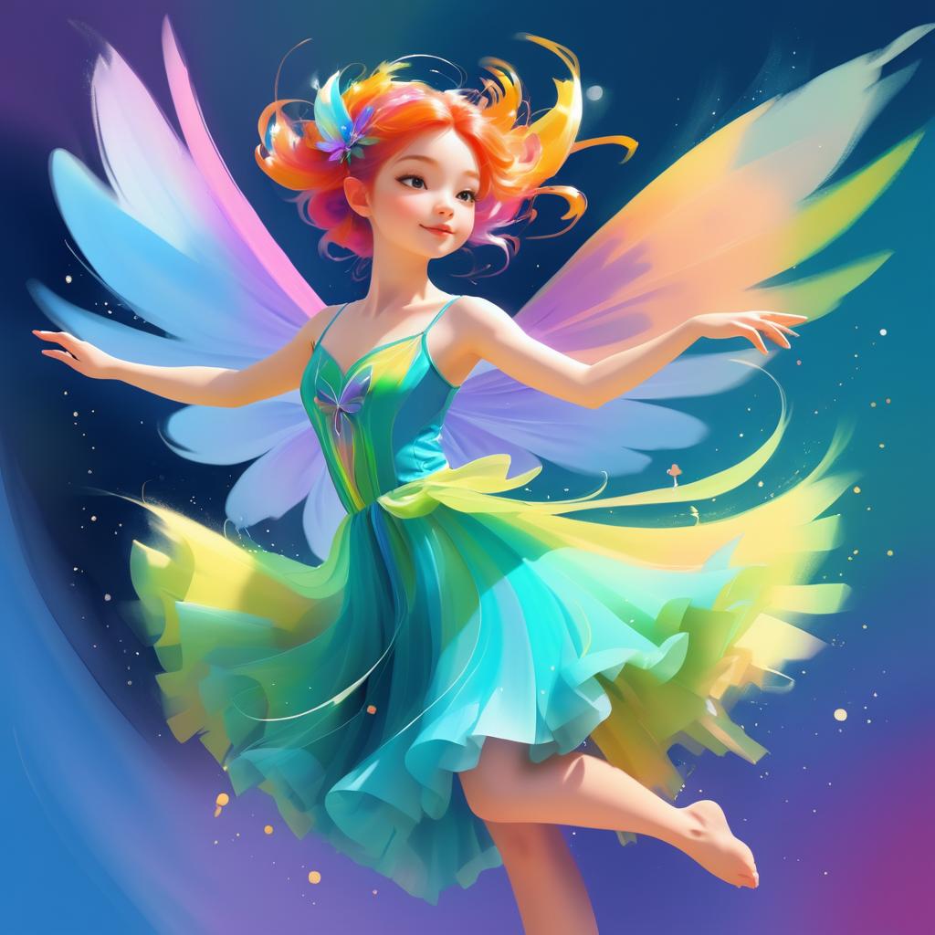 Whimsical Fairy in Joyful Flight