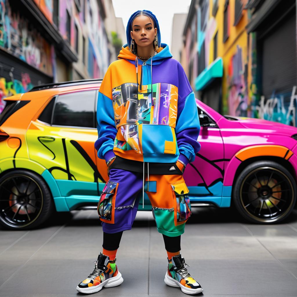 Urban Chic: Street Artist in Vibrant Fashion