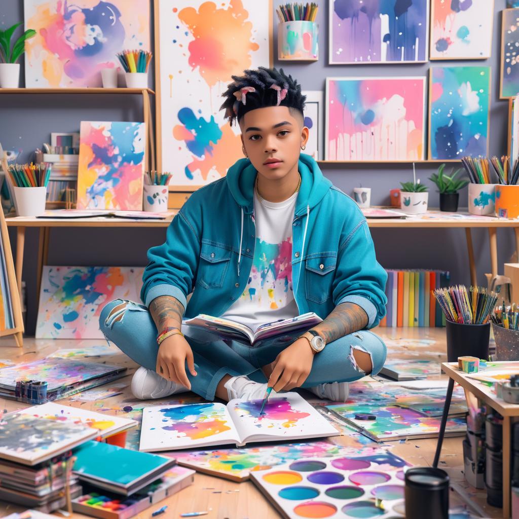 Young Artist in a Cozy Studio Setting