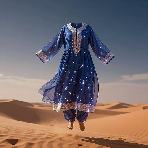 Surreal Shalwar Kameez in Desert